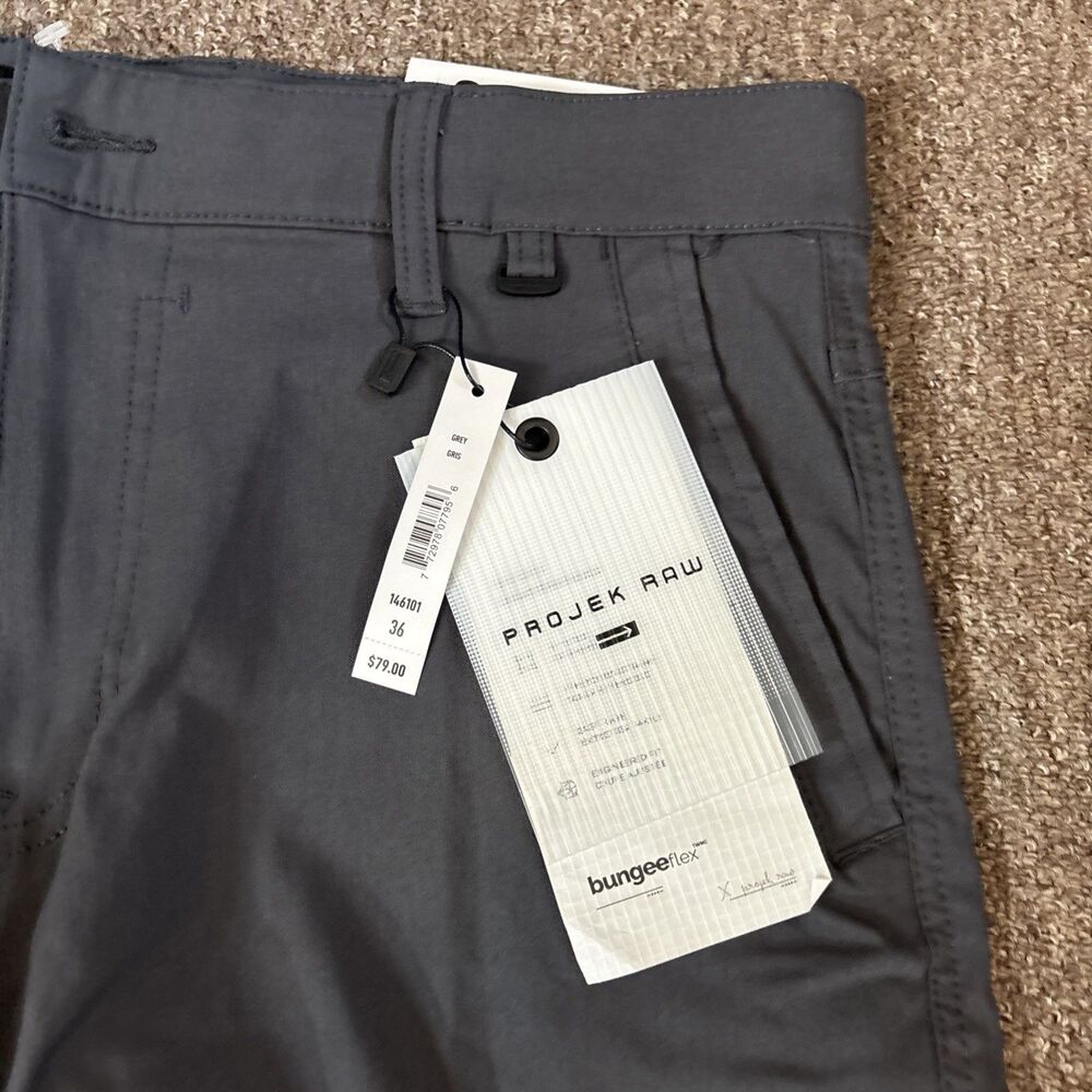 NEW Projek Raw Bungee Flex Pants Men's Size 36 Grey Stretch Classic Fit $80 - Picture 5 of 9